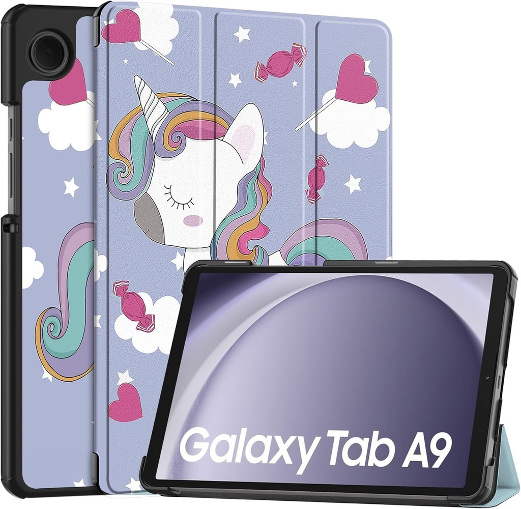 Husa Vakarey ultra-subtire pentru Samsung Galaxy Tab A9 Husa pentru tableta de 8,7 inci pentru Samsung Tab A9 2023 SM-X110/SM-X115, Unicorn