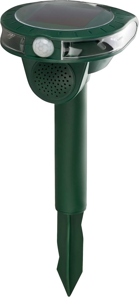 GRUNDIG Respingator solar cu ultrasunete pentru animale 13-60KHz Respingator pentru pisici, Respingator jder pana la 8 m, respinge soarecii, ratonii, vulpile, baterie Ni-MH, verde, 262153029