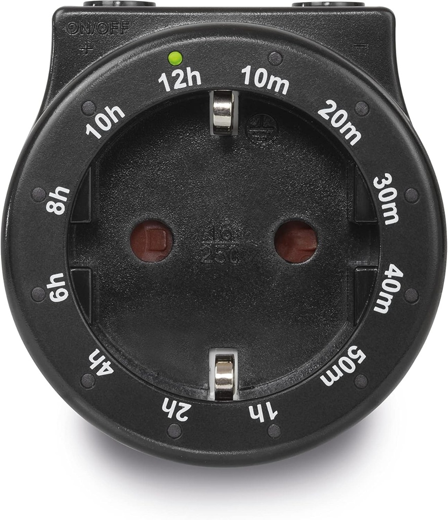 Blanko Timer CT4, priza cu afisaj LED integrat, cronometru digital cu economie de energie, negru, compatibil doar cu prize GERMANE de 220 V