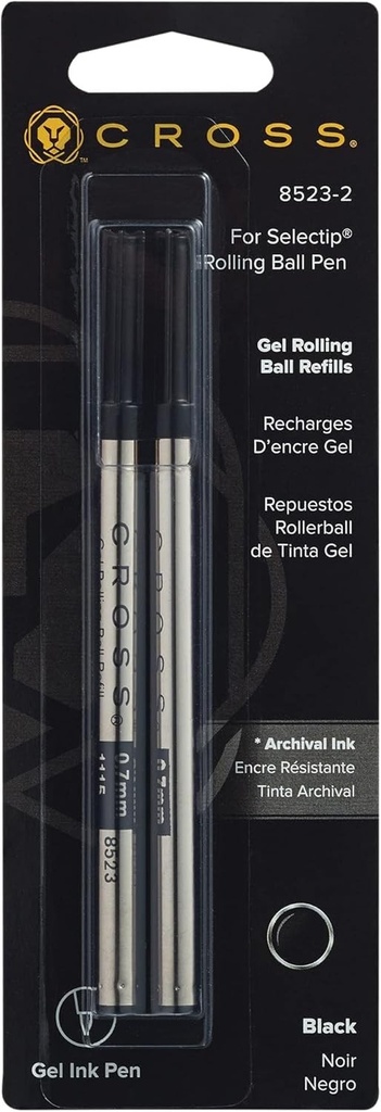 rezerve pentru stilou cu bila Cross Medium Point, pachet de 2, negru
