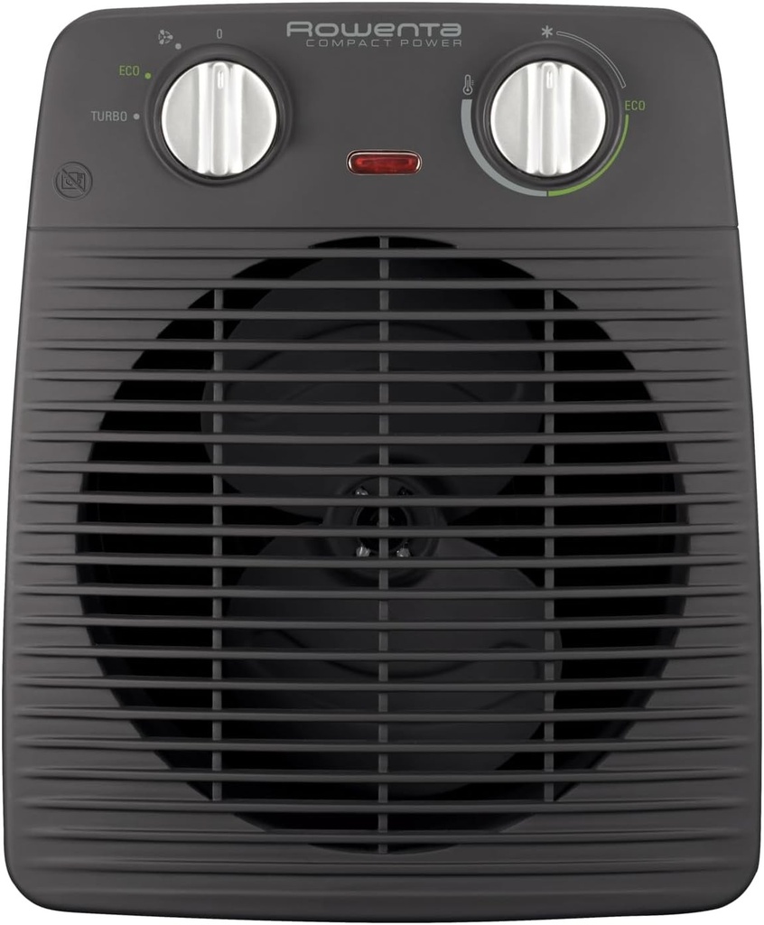 Rowenta Compact Power Ventilator, Puternic si Compact, Incalzitor care incalzeste si raceste, 2 nivele de putere, Ideal pentru orice anotimp, 2000 W, Negru, SO2210