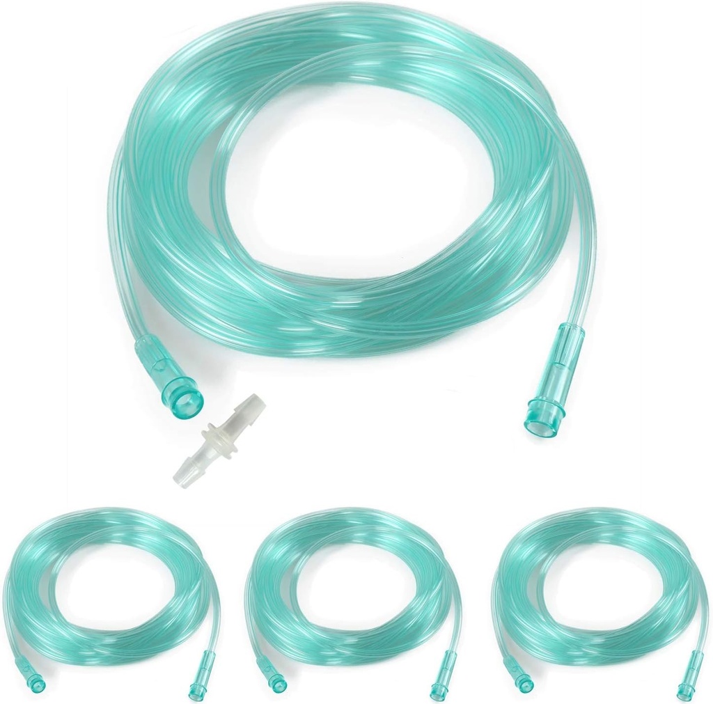 Pachet de 3 furtunuri de oxigen - montare standard - furtunuri de oxigen transparente, rezistente la rupere - 5 m fiecare - cu conexiune gratuita