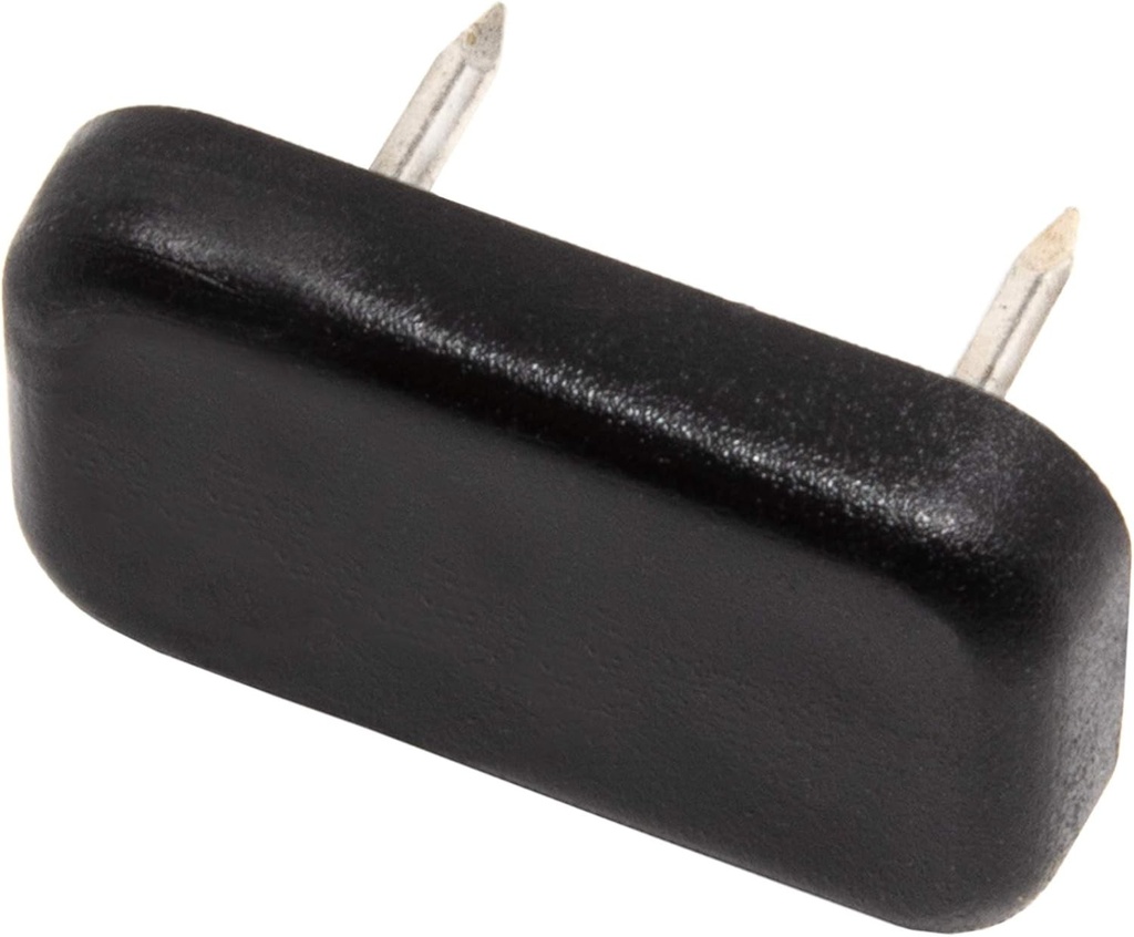 Adsamm(R) / 16 x alunecare din plastic cu 2 cuie / Negru / 18x30 mm / dreptunghiular / Alunecare pentru mobila cu cui / Alunecare pentru mobila si podea