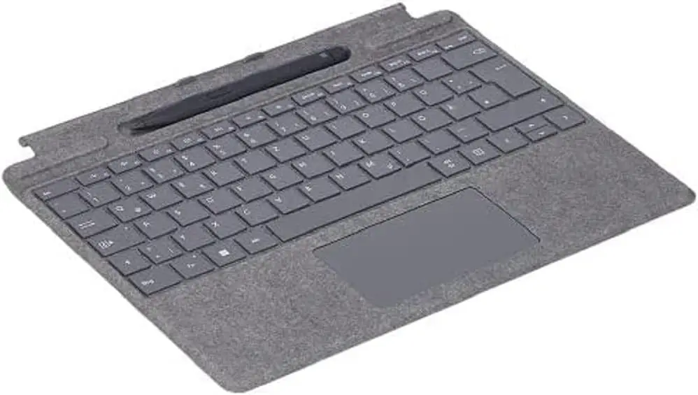 Tastatura Microsoft Surface Pro Signature (Platina) in pachet cu Slim Pen 2 | compatibil cu Surface Pro (11. Edition), Surface Pro 9 si Surface Pro 8