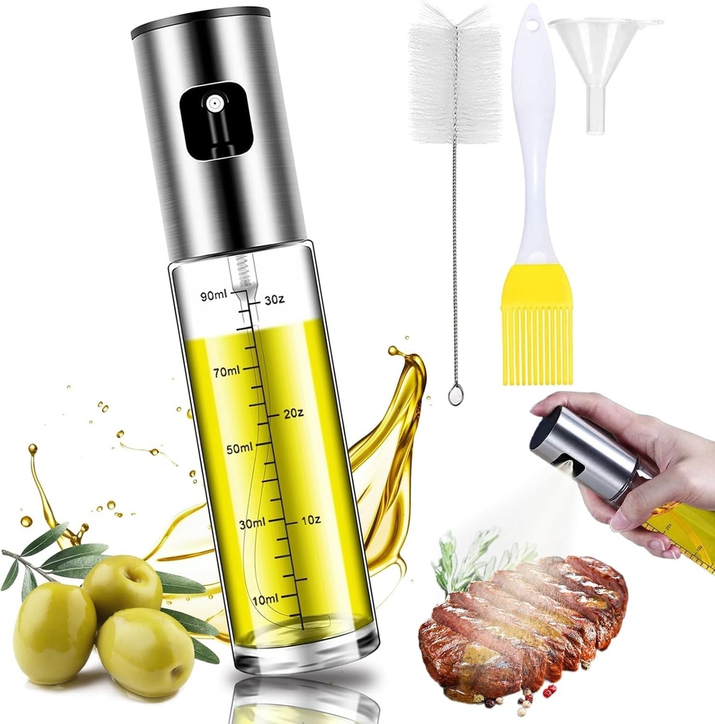 BETA NOBLE Pulverizator de ulei pentru gatit, sticla de pulverizare de ulei, pulverizator de ulei pentru gatit, pulverizator de ulei de masline pentru salata, gratar, coacere in bucatarie
