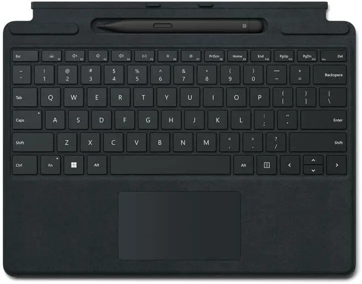 Tastatura Microsoft Surface Pro 8/9/X Signature neagra, inclusa in pachet cu Slim Pen 2 negru