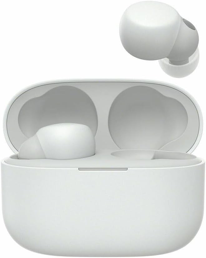 Casti Sony LinkBuds S Truly Wireless cu anulare a zgomotului - Conexiune Bluetooth(R) multipunct - Pana la 20 de ore de autonomie a bateriei cu carcasa de incarcare - Optimizate pentru Alexa - Microfon integrat - Alb
