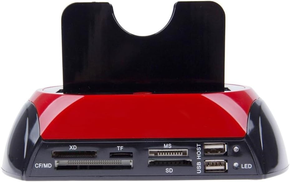 Statie de andocare pentru 2 hard disk-uri 2.5 3.5 SATA IDE E-SATA USB 2.0 3.0 HDD SD cititor