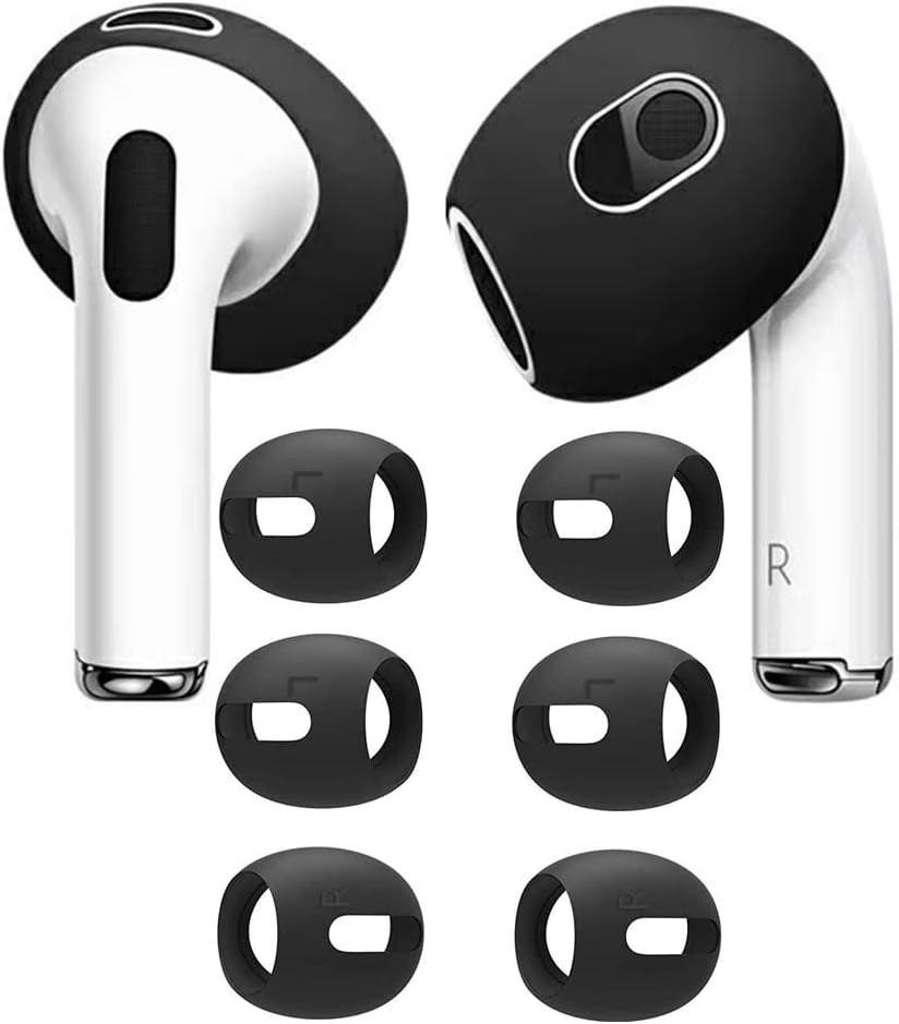 [3 perechi de dopuri de urechi] Dopuri de schimb pentru AirPod 3, dopuri din silicon, compatibile cu AirPod, protejeaza impotriva cazaturilor si zgarieturilor