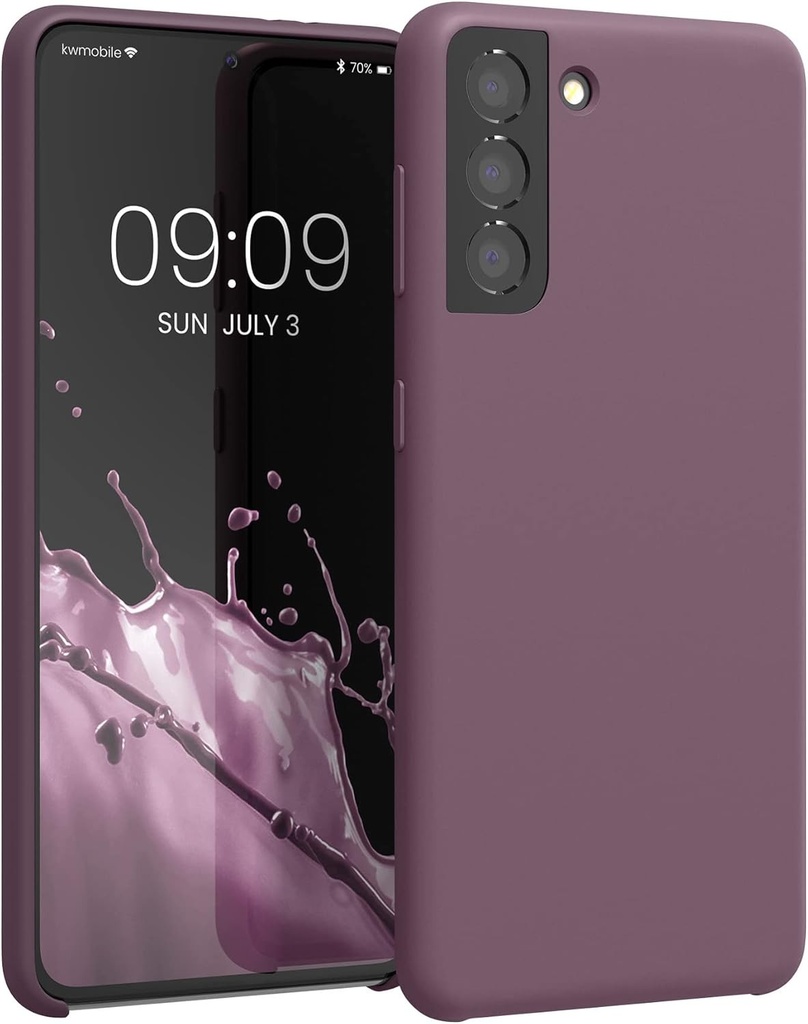 Carcasa kwmobile compatibila cu Samsung Galaxy S21 - husa de telefon din silicon - suprafata moale - incarcare wireless - Struguri