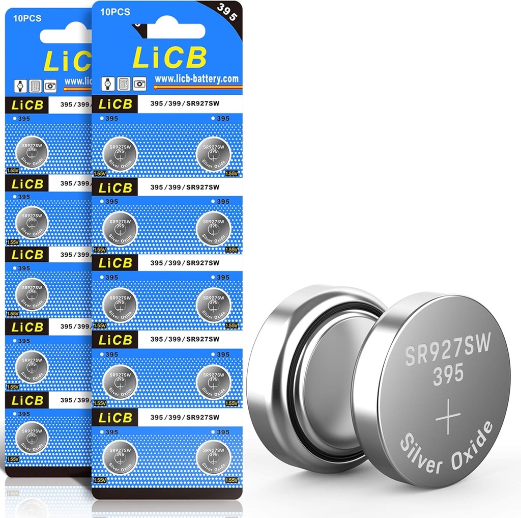Baterii tip pastila LiCB SR927SW, 395 AG7, LR927 399 V395, 1.5V, baterie pentru ceas