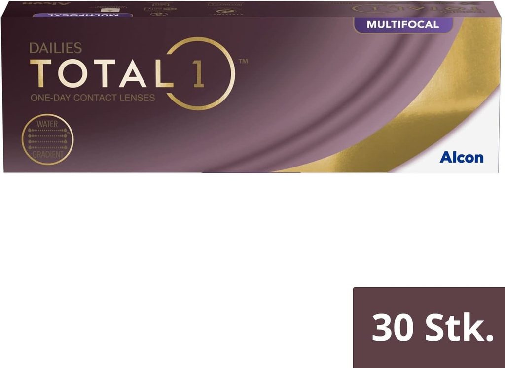 Lentile de contact multifocale zilnice Dailies Total 1 | 30 de lentile | BC 8,5 mm | DIA 14,1 mm | ADD MED | +0,175 dioptrii