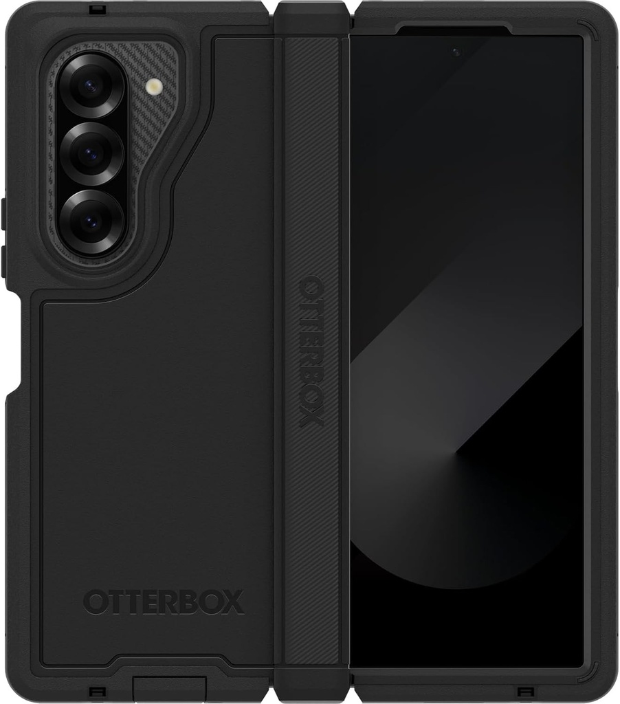 Carcasa OtterBox Defender XT pentru Samsung Galaxy Z Fold6, rezistenta la socuri, caderi, ultra-robusta, de protectie, testata de 4 ori conform standardelor militare, pentru telefoane pliabile, neagra