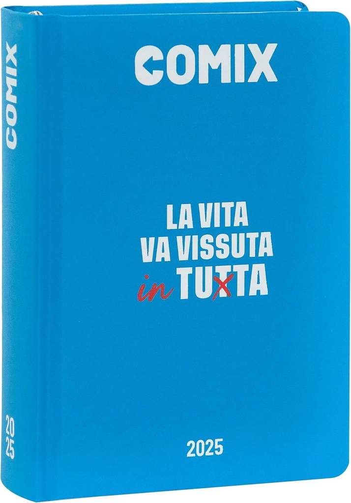 COMIX - Agenda zilnica de 16 luni, Agenda scolara 2024-2025 pentru baieti si fete, cu coperta rigida, ideala pentru liceu, 13x17,8h cm, Albastra