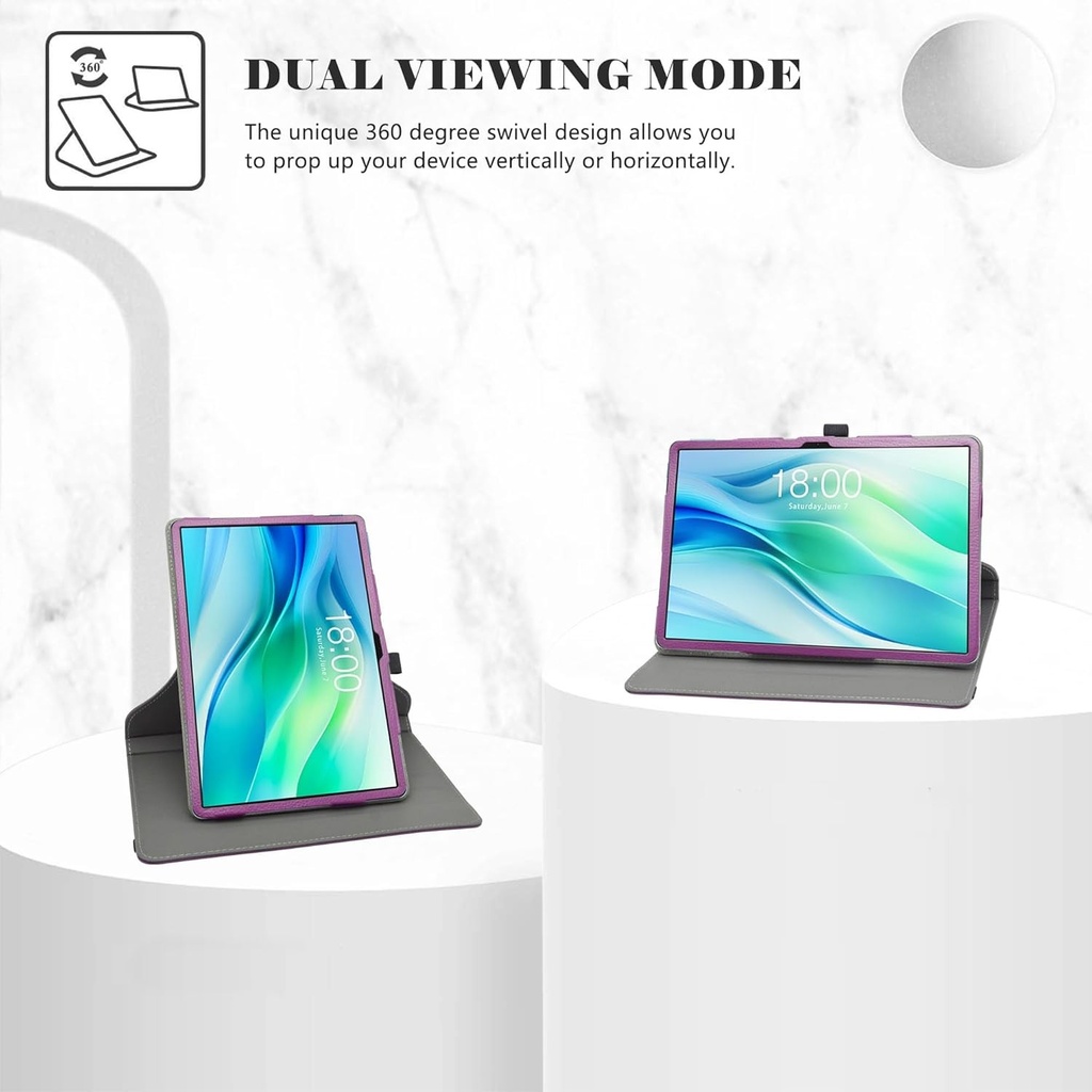 LiuShan pentru DOOGEE U11, Husa subtire din piele PU si husa pliabila cu suport pentru tableta Android DOOGEE U11/DOOGEE U11 Pro/TECLAST P50/TECLAST P50S de 11 inch, violet