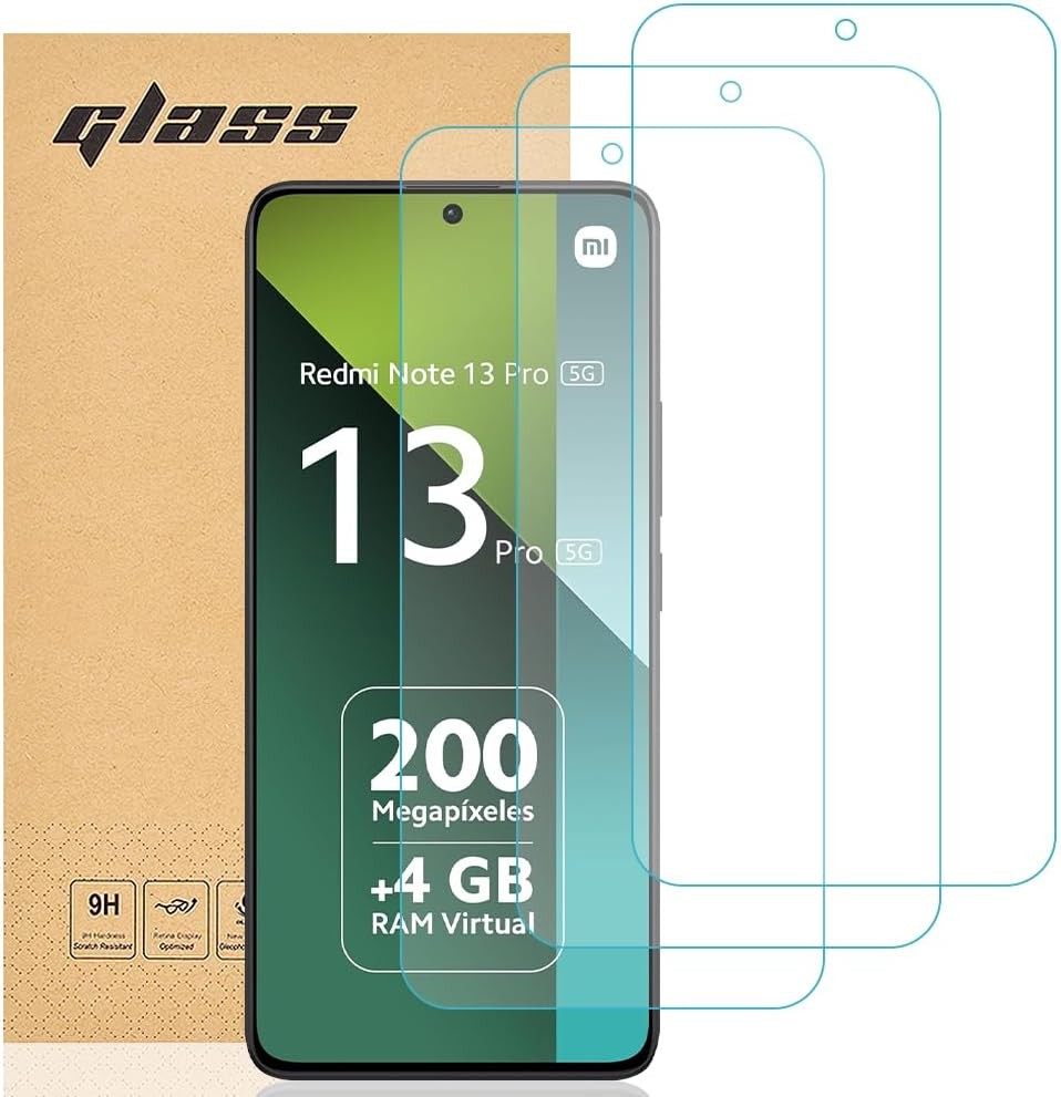 Sticla securizata Totill compatibila cu Xiaomi Redmi Note 13 Pro 4g/5g, [Pachet de 3] folie de protectie ecran pentru Xiaomi Redmi Note 13 Pro 4g/5g [Rezistenta extrema la zgarieturi] [Inalta definitie]
