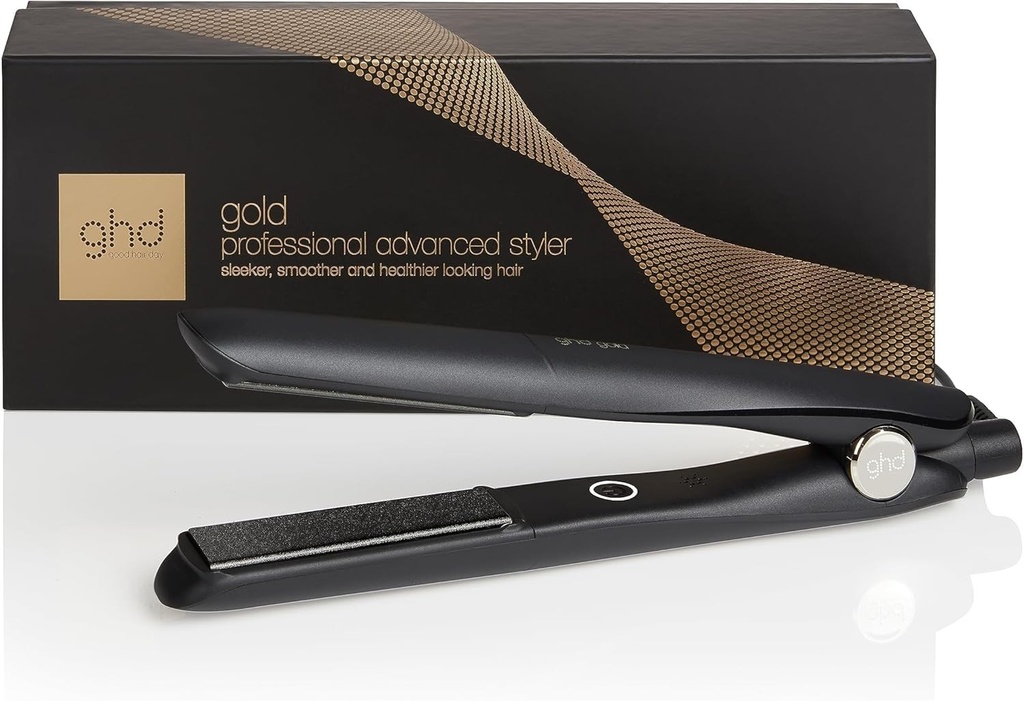 Placa de indreptat si de stilizat ghd Gold Black - Coafare profesionala avansata, par neted si moale cu stralucire suplimentara - Pentru toate tipurile de par