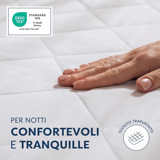 Protectie de saltea matlasata Dreamzie 140x190 - Cearsaf cu elastic de jur imprejur - Protectie de saltea 140x190 - Oeko-tex si respirabila - Nu este impermeabila