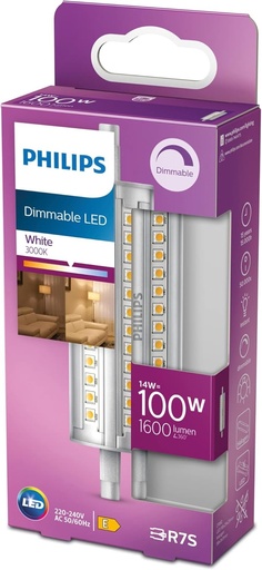 Lampa LED Philips R7S cu stick 118 mm (100 W), lampa LED R7S cu stick reglabil, cu lumina alba neutra, lampa LED economica cu durata lunga de viata