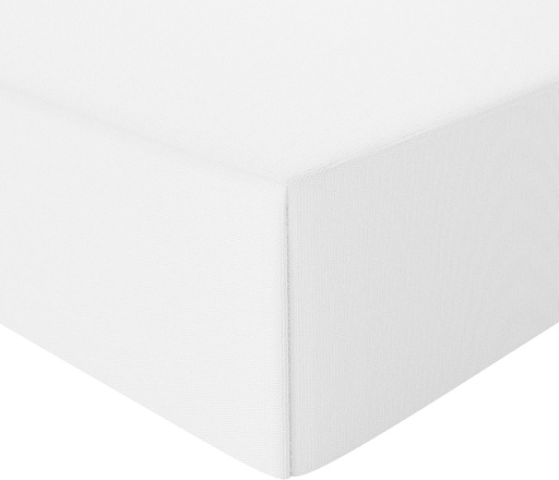 Cearsaf cu elastic Amazon Basics, 90 x 200 cm, 100% bumbac, cearsaf cu elastic din jerseu, inaltimea saltelei pana la 30 cm, alb