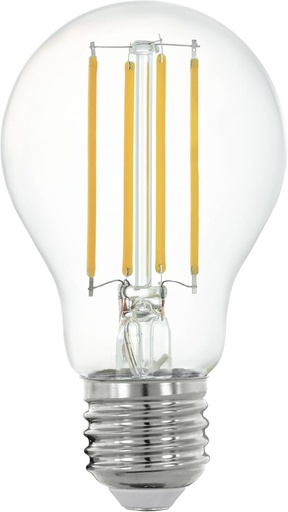 Bec LED EGLO connect.z Smart Home E27, A60, ZigBee, control prin aplicatie si voce, reglabil, alb cald, 806 lumeni, 6 W, bec incandescent vintage transparent