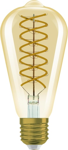 Lampa LED OSRAM Vintage 1906® Classic Edison FIL 60, E27, reglabila, forma Edison, aurie, 8.8W, 806lm, 2400K, lumina alba calda redusa, consum redus de energie, durata lunga de viata