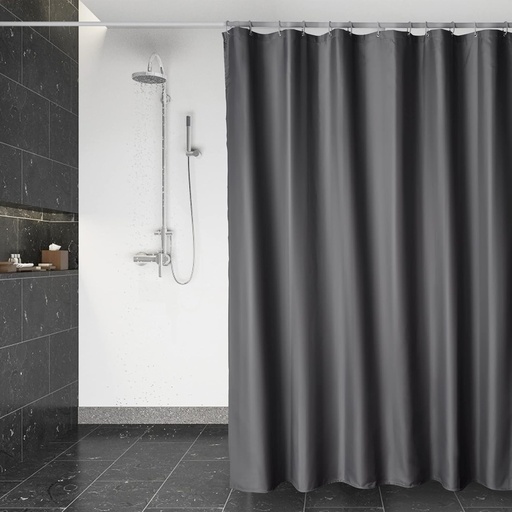 DUFU Perdea de dus impermeabila si lavabila | Material textil din poliester cu uscare rapida si 12 carlige | Protector de cada semitransparent (180x200cm, Gri inchis)