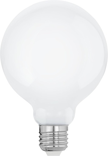 Lampa LED EGLO E27, bec Globe Milky, 7 wati (echivalent cu 60 wati), 806 lumeni, lumina alba calda, 2700 K, bec G95, Ø 9,5 cm