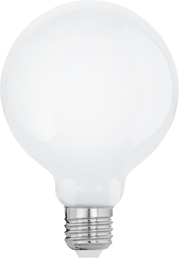 Lampa LED EGLO E27, bec Globe Milky, 7 wati (echivalent cu 60 wati), 806 lumeni, lumina alba calda, 2700 K, bec G95, Ø 9,5 cm