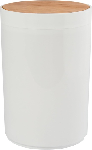 MSV Bathroom Series Oslo Design Cos de gunoi pentru cosmetice Cos de gunoi cu pedala pentru baie Cos de gunoi Cos de gunoi pentru hartie 5 litri (diametru x inaltime): Bambus alb