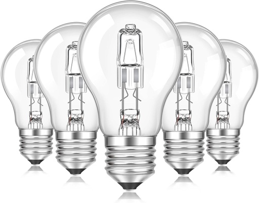 Bec SCNNC E27 A55 reglabil 220V, bec E27 clasic transparent, alb cald 2700K, becuri glob E27 pentru aplice, aplice de perete, lampi de masa, 5 bucati