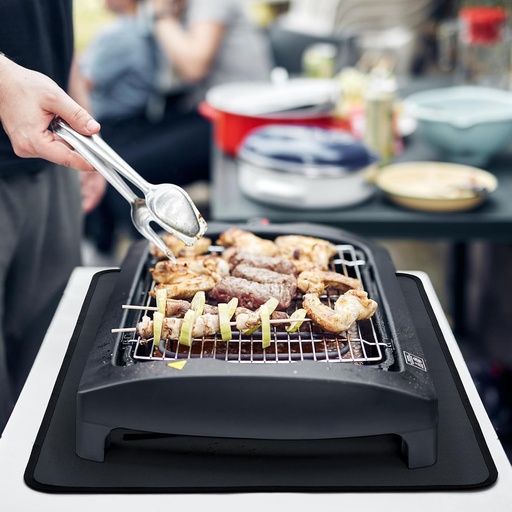 Covoras ignifug FLASLD, covoras de gratar rezistent la caldura sub Blackstone, protejeaza masa de preparare si masa de gratar in aer liber - covoras de masa pentru gratar rezistent la caldura (negru, 40 x 60 cm)