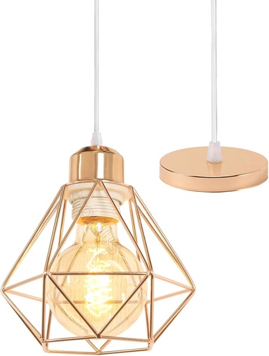 TOKIUS Lampa suspendata industriala vintage E27 Corp de iluminat de tavan cu colivie metalica Ø160mm Iluminat de tavan pentru living Bucatarie Dormitor