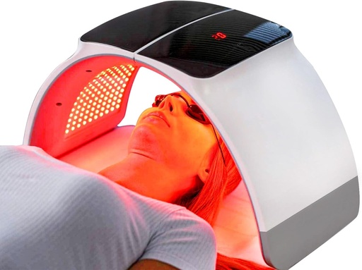 Masca de terapie cu lumina rosie, masca faciala cu LED pentru terapie cu lumina - Masca cu LED in 7 culori, lampa de terapie cu masca, echipament de ingrijire a pielii fetei, gatului, corpului si mainilor, acasa (Hydraskincare-D)