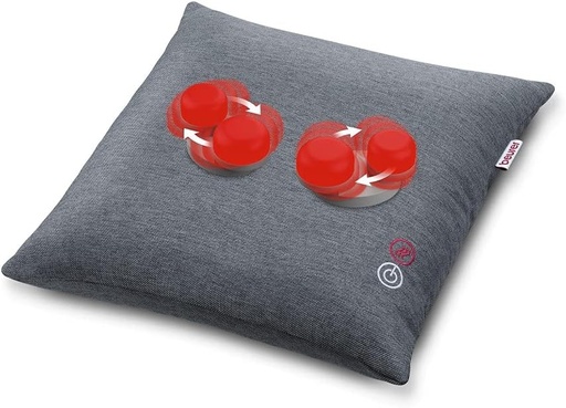 Perna de masaj Beurer MG 135 Shiatsu cu functie de incalzire, 4 capete de masaj, oprire automata, husa lavabila, pentru umeri, gat, spate si picioare, 40 x 40 cm