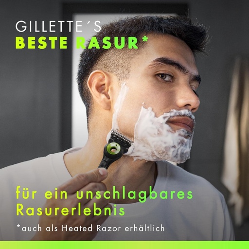 Aparat de ras Gillette Labs pentru barbati cu bara exfolianta, editie Champion Gold, maner si 3 cartuse cu 5 lame, pentru utilizare cu rezerve Gillette Labs, ras facial incredibil de confortabil