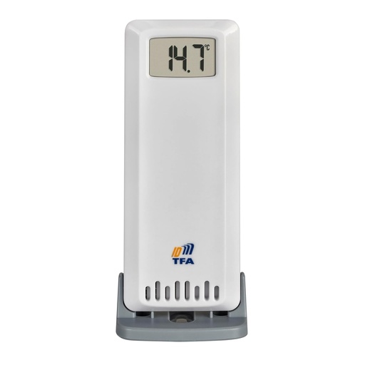 Transmitator de schimb/suplimentar TFA Dostmann TFA-ID ID-A0, 30.3900.02, pentru temperatura si umiditate, pentru statii TFA.me, pentru controlul climei, utilizare in interior sau exterior, raza de actiune 100 m, 868 MHz, alb
