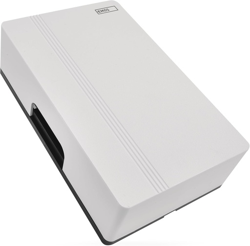 EMOS - Sonerie cu 2 fire si alimentare dubla - Sonerie clasica pentru usa, sonerie alba - 1 melodie (ding-dong), volum 85dB - cu fir, pentru montare pe perete - dreptunghiulara