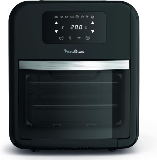 Friteuza cu aer Moulinex Easy Fry, multicooker si cuptor, 15 L, 9 programe, friteuza fara ulei, 3 niveluri de gatire, compacta, extra crocanta, neagra, AL556DF0
