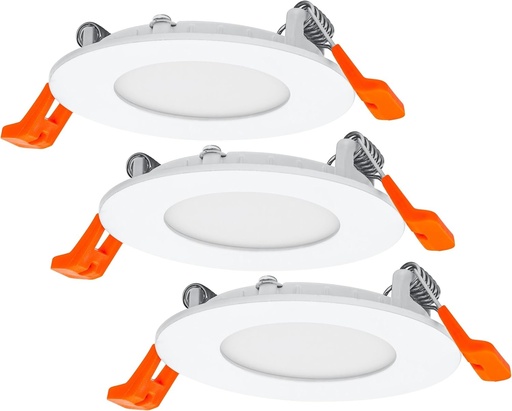 Set de corpuri de iluminat incastrate OSRAM cu driver integrat, subtire 3x85mm 3000K, alb, fabricat din plastic, protectie IP20 pentru diverse aplicatii interioare, inclusiv accesorii de montare