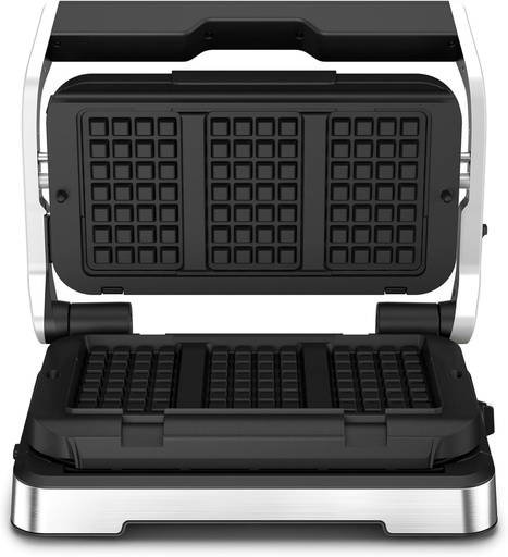 Placi de vafe Tefal XA7348 pentru OptiGrill 4in1 si 2in1 XL | Pentru prepararea vafelor belgiene | Aluminiu turnat sub presiune | Strat antiaderent | Se poate spala in masina de spalat vase | Negre