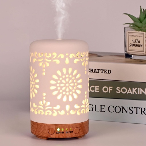 Difuzor de aroma Vankarr pentru uleiuri esentiale, umidificator cu ultrasunete de 250 ml, lampa cu ulei de parfum, difuzor de aromaterapie pentru yoga, birou, dormitor, alb