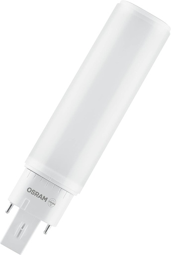 Lampa LED OSRAM DULUX D/E 13 pentru soclu G24Q-1, 6 wati, 600 lumeni, alb cald (3000K), rotativa, inlocuire pentru becul conventional Dulux de 13 W