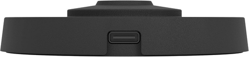 Incarcator EGLO Single Charging Pad pentru lampi de masa de exterior din seria Ponente, incarcator cu cablu de incarcare USB-C, plastic negru, Ø 8 cm