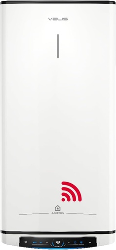 Ariston Velis Pro Wifi (fostul DUO 5 Fleck) - Încălzitor de apă electric multipozițional cu consum redus de 80 litri, 108,7x27,5x51,1 cm, pentru instalare în Spania, Clasa de eficiență energetică B (A+/F), Compatibil cu Alexa