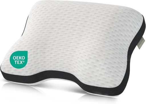 Liebscher & Bracht – Pernă ortopedică pentru susținerea gâtului, 40x55cm – Pernă de dormit ergonomică și reglabilă pe înălțime – Fermitate medie și fermă – Respirabilă și lavabilă