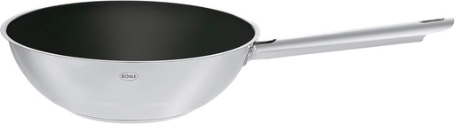 Tigaie wok RÖSLE ELEGANCE, Wok din oțel inoxidabil de înaltă calitate cu înveliș ceramic robust ProCera, 28 cm, oțel inoxidabil 18/10, compatibilă cu inducția, culoare argintie