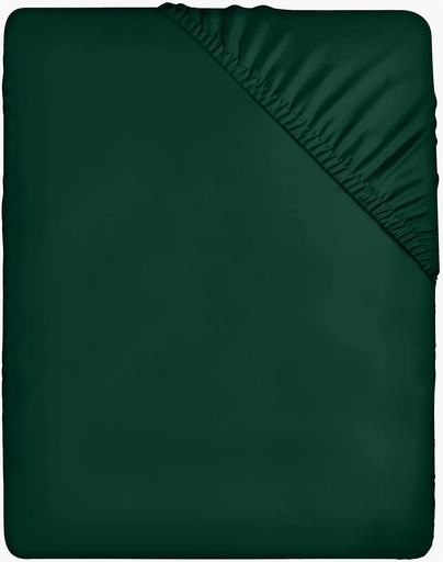 Utopia Bedding - Cearșaf cu elastic 90x200cm - Verde - Cearșaf cu elastic din microfibră de poliester periat certificat Oeko-Tex - Buzunar adânc de 35 cm