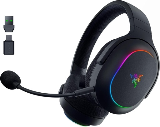 Razer Barracuda X Chroma - Căști de gaming wireless multi-platformă cu 6 zone Chroma RGB (SmartSwitch Hyperspeed și Bluetooth, difuzoare de 40 mm, microfon detașabil) Negre