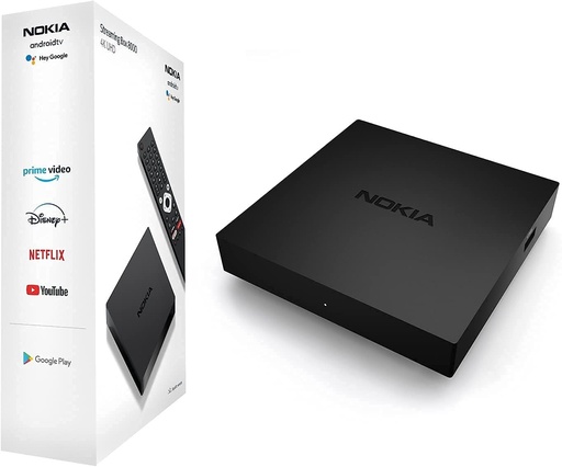 Nokia Streaming Box - Android TV Box (Ultra HD 4K, Chromecast, WiFi, USB, Acces direct la Google Play Store, Asistent vocal Google)